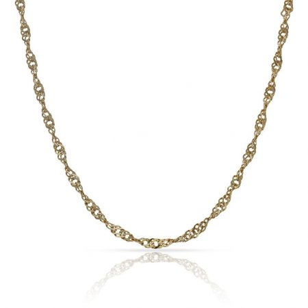 Cadena singapur rizada ancho de 2,5mm. y largo 50cm. oro 18k
