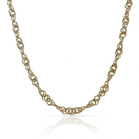 Cadena singapur rizada ancho de 3,5mm. y largo 50cm. oro 18k
