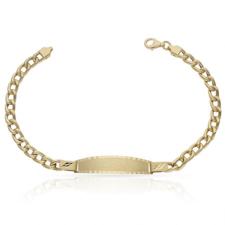 Esclava modelo barbada chapa tallada oro 18k