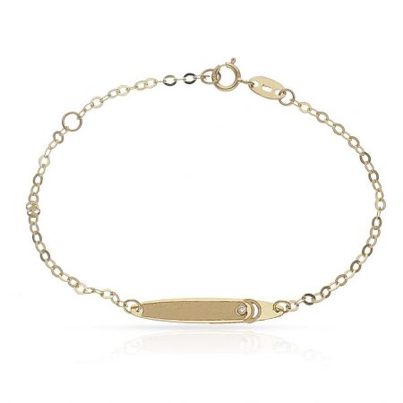 Esclava bebe en mate y brillo oro 18k