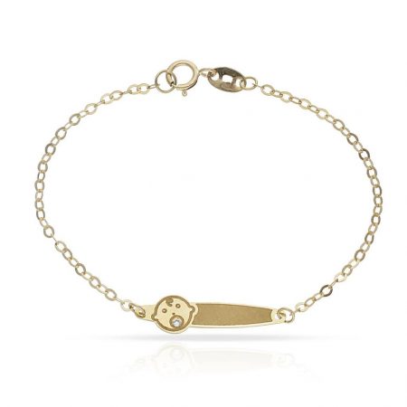 Esclava con cara de bebe oro 18k