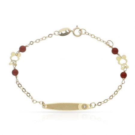 Esclava bebe coralina ositos oro 18k
