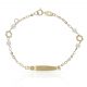 Esclava bebe perlas flores oro 18k