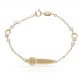 Esclava bebe con reloj, circonita perla y ositos en oro 18k