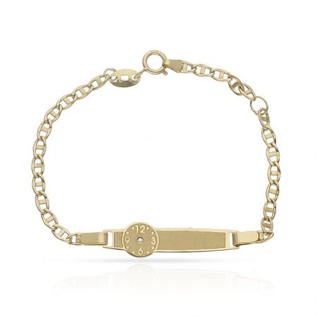 Esclava bebe reloj cadena ancla oro 18k