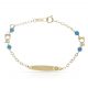Esclava bebe turquesa ositos oro 18k