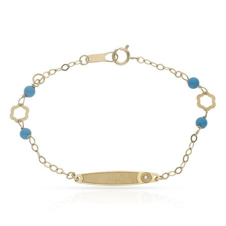 Esclava bebe con turquesa oro 18k
