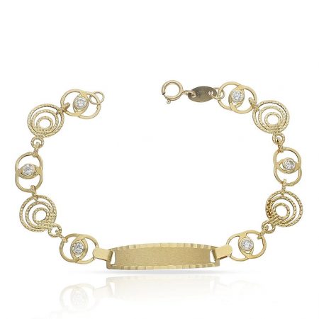 Esclava comunion aros espiral circonitas oro 18k