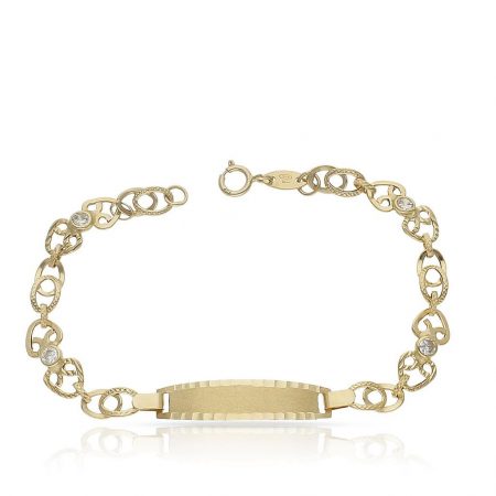 Esclava comunion filigrana circonitas oro 18k