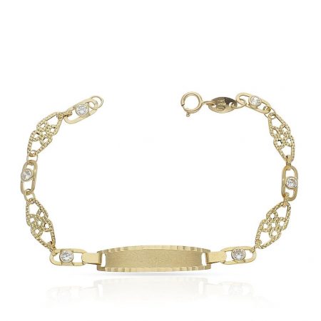Esclava comunion filigrana circonitas oro 18k