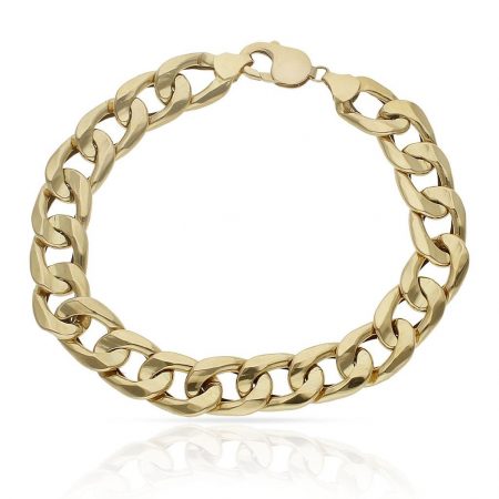 Pulsera barbada ancho 12mm.oro 18k