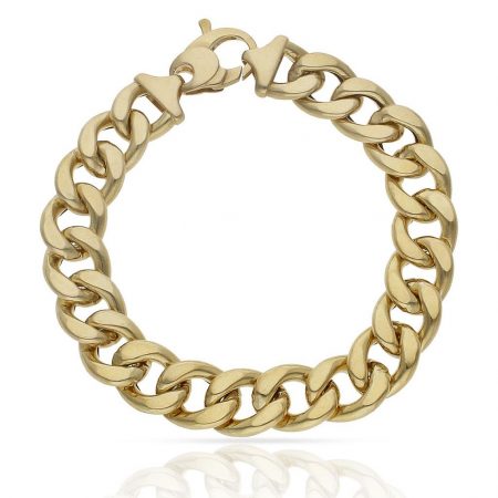 Pulsera barbada ancho 13,5mm.oro 18k