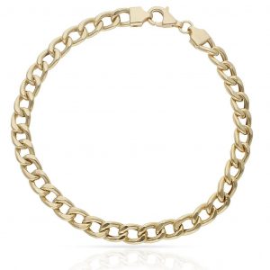 Pulsera barbada ancho 6mm. oro 18k