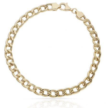 Pulsera barbada ancho 6mm. oro 18k