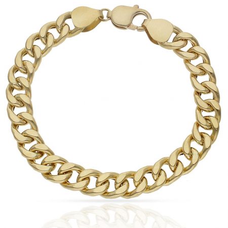 Pulsera barbada ancho 9mm.oro 18k