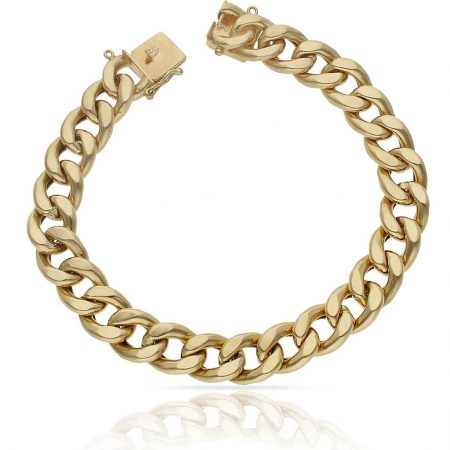 Pulsera barbada ancho de 11mm. oro de 18k