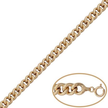 Pulsera barbada ancho 7,5mm. oro 18k