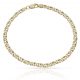 Pulsera barbada doble 4mm. oro 18k