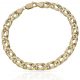Pulsera barbada doble 7mm. oro 18k