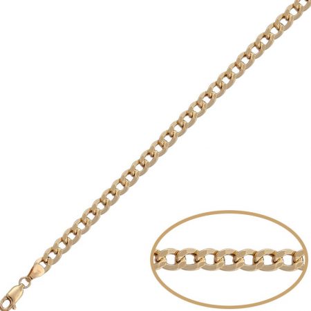 Pulsera barbada plana ancho 5mm. oro 18k