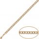 Pulsera barbada plana ancho 5mm. oro 18k