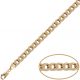 Pulsera barbada plana ancho de 7mm. oro de 18k