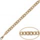 Pulsera barbada plana ancho 6,5mm. oro de 18k