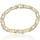 Pulsera eslabones bicolor 8mm. oro 18k