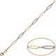 Pulsera bicolor circonitas oro de 18k