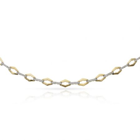 Pulsera bicolor circonitas oro de 18k