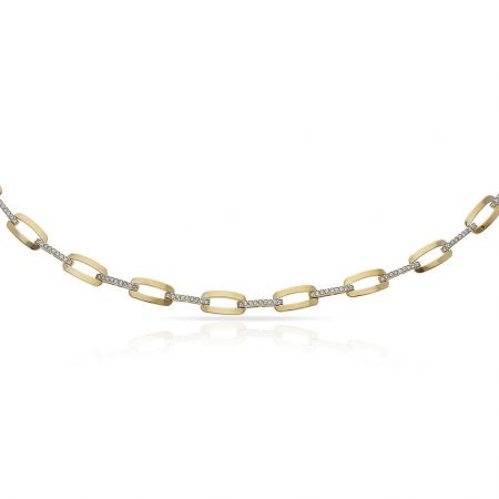 Pulsera bicolor circonitas oro 18k