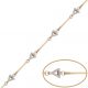 Pulsera bicolor triangulos circonitas en oro de 18k