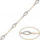 Pulsera bicolor entrepieza oval circonitas oro 18k