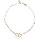 Pulsera candado+corazon en oro de 18k