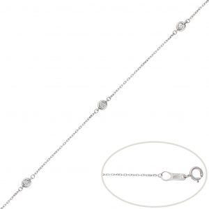 Pulsera chatones 3,5mm oro blanco 18k