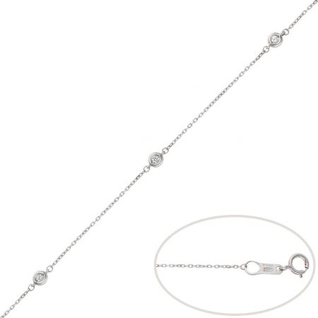 Pulsera chatones 3,5mm oro blanco 18k