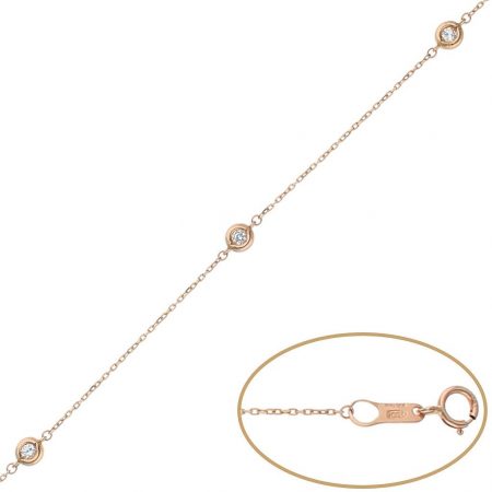 Pulsera chaton circonita 4mm.en oro de 18k