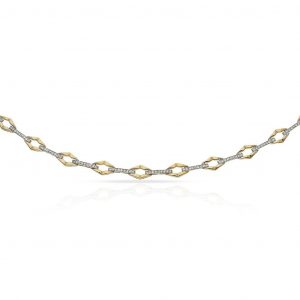 Pulsera bicolor circonitas oro de 18k