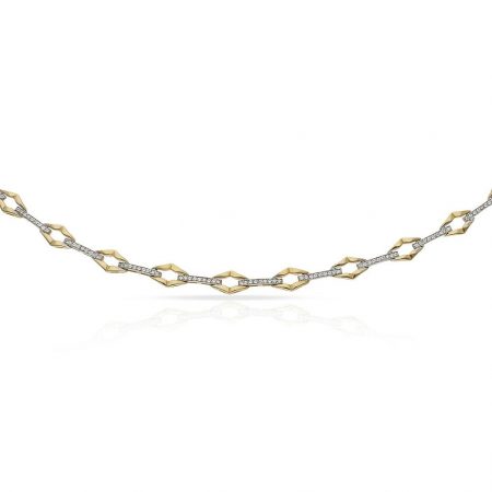 Pulsera bicolor circonitas oro de 18k
