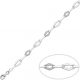 Pulsera circonitas eslabones brillo en oro blanco de 18k