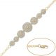 Pulsera con chapas de circonitas en oro de 18k