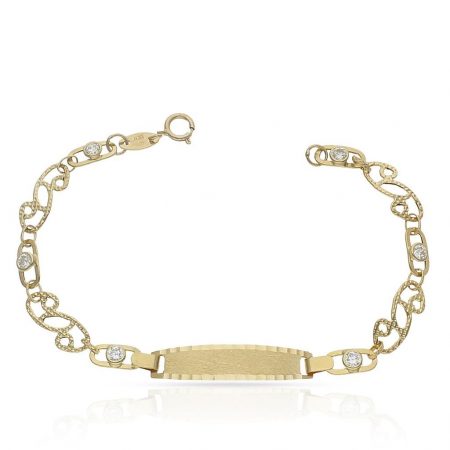 Esclava comunion con circonitas oro 18k