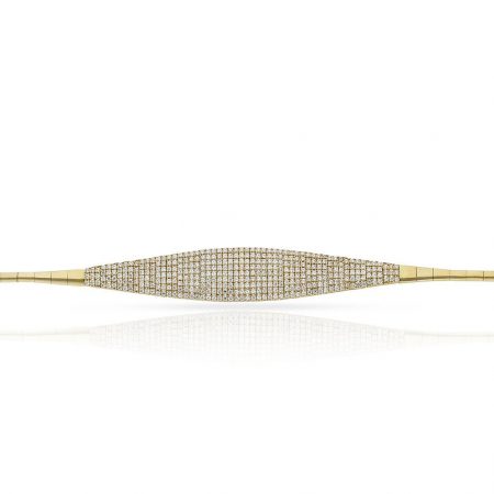 Pulsera con forma de rombo con circonitas oro 18k