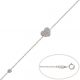 Pulsera corazon con circonitas en oro blanco de 18k