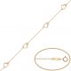 Pulsera fina corazones en oro de 18k