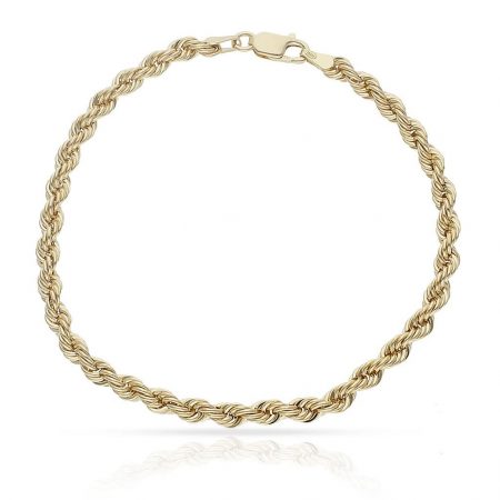 Pulsera cordon de 3,8mm.en oro de 18k