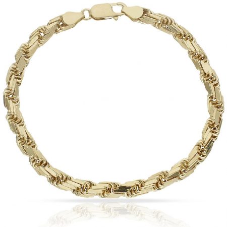 Pulsera cordon de 5,5mm. en oro de 18k