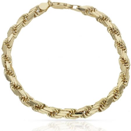 Pulsera cordon de 6mm. en oro de 18k