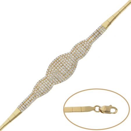 Pulsera cuajada de circonitas oro de 18k