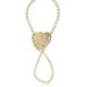 Pulsera dedo corazones circonitas de oro de 18k